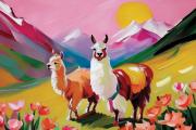 Pink alpakas art#14