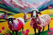 Pink sheeps art#1