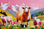Pink sheeps art#9