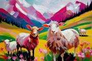 Pink sheeps art#13