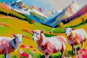 Moutons roses art#12