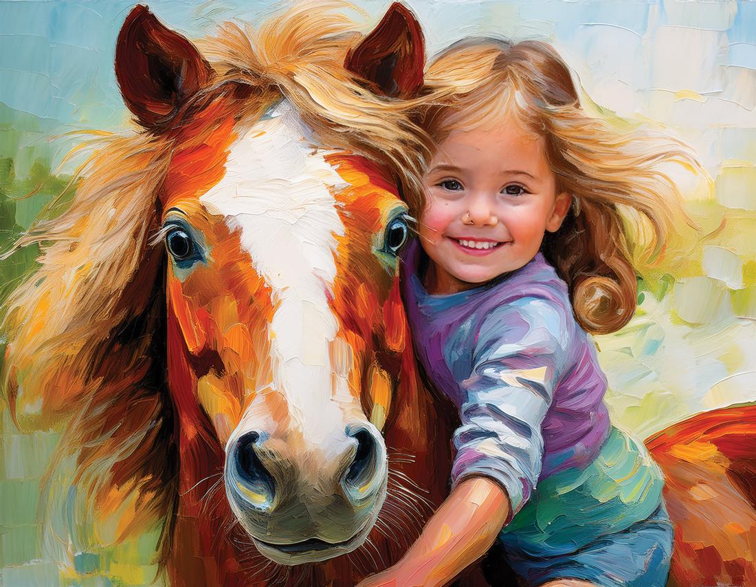 Mädchen mit Pony art#10