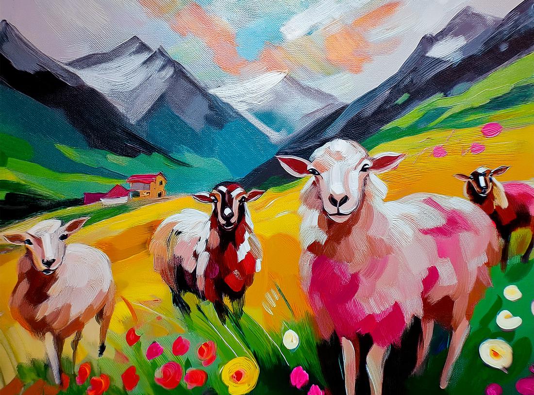 Moutons roses art#3