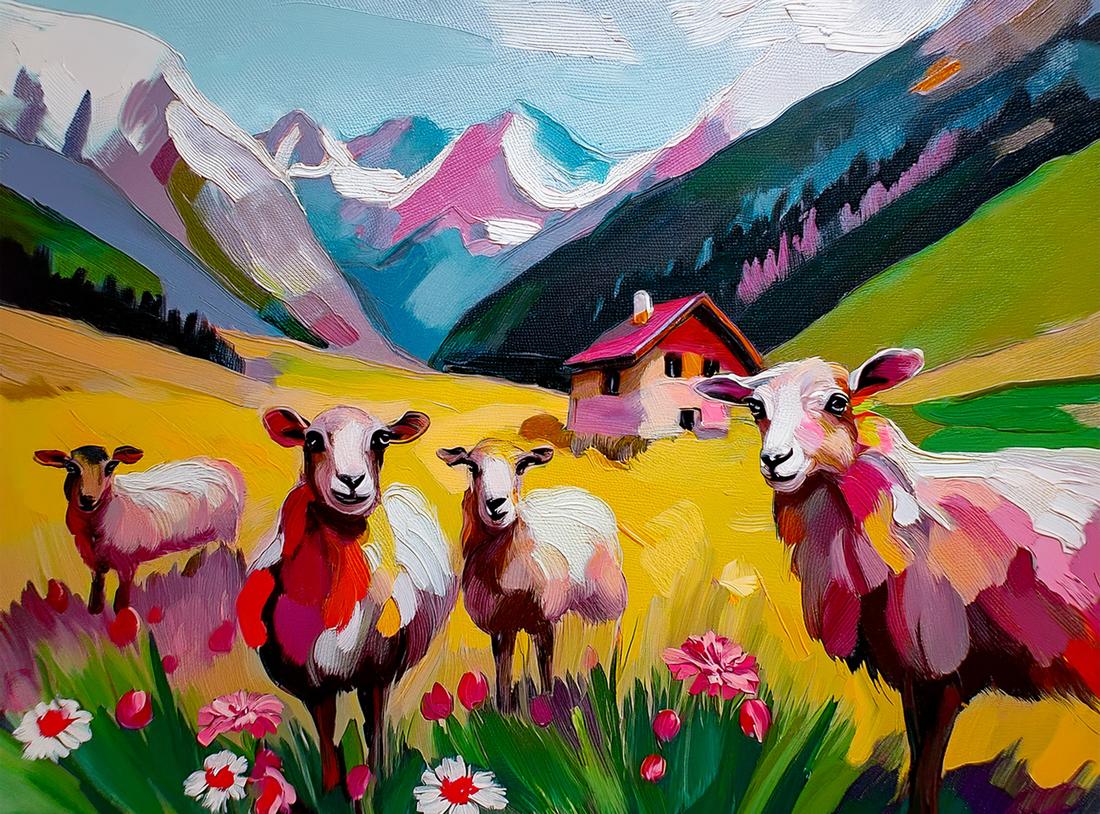Moutons roses art#5