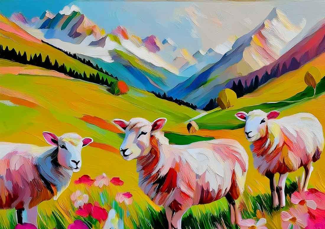 Moutons roses art#12
