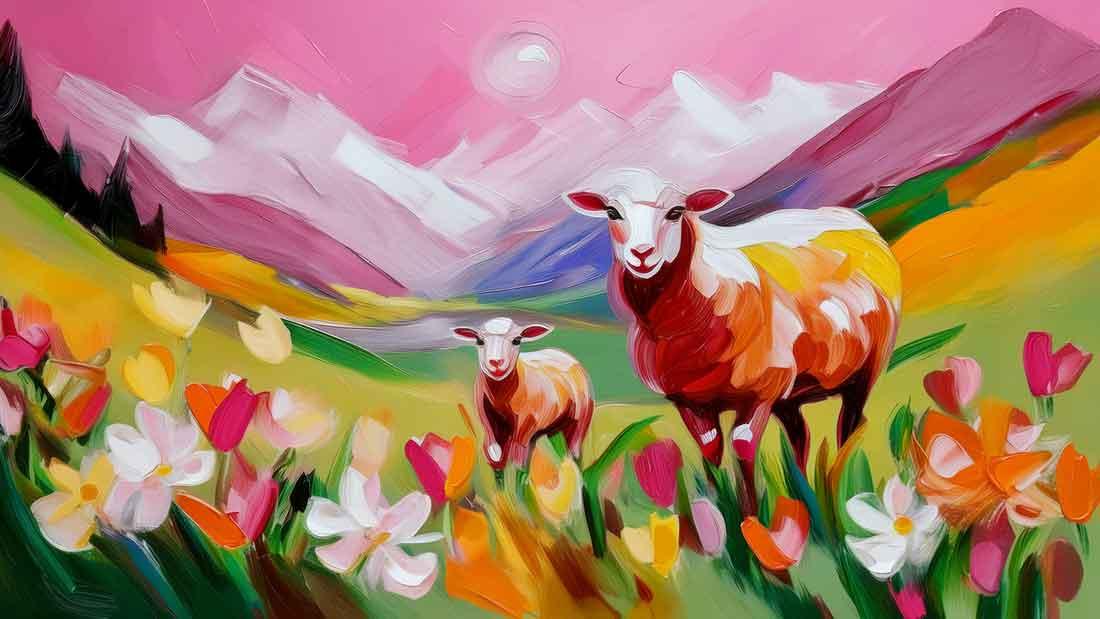 Moutons roses